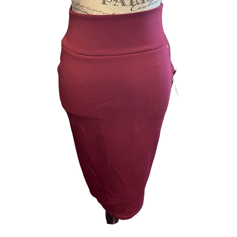 Thalia Sodi Burgundy Midi Skirt